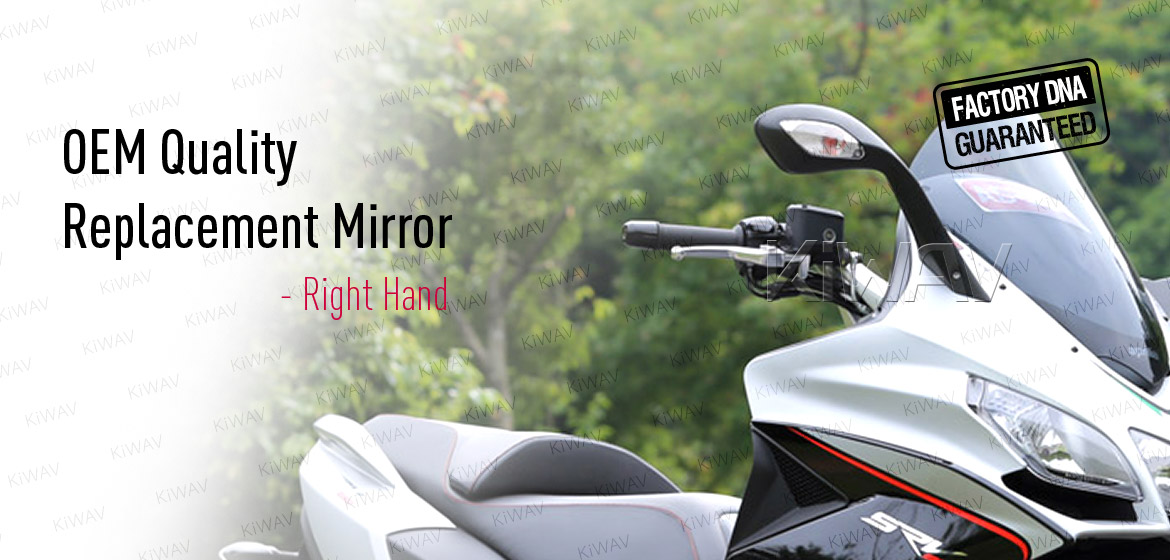 KiWAV OEM quality replacement mirrors FV-934 for Aprilia SRV 850 black with turn signal
