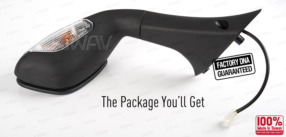 KiWAV OEM quality replacement mirrors FV-934 for Aprilia SRV 850 black with turn signal