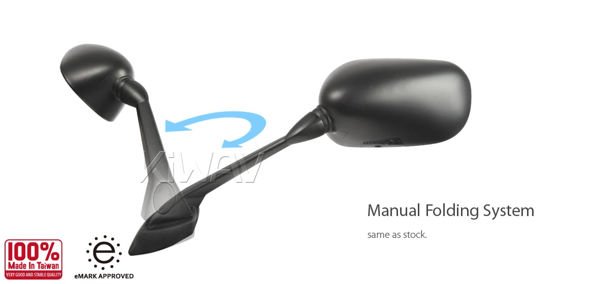 KiWAV OEM replacement mirror FY288 for Yamaha FZ1 left hand