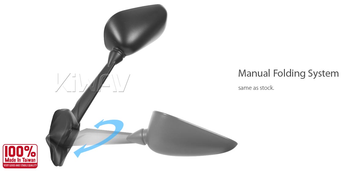 KiWAV OEM replacement mirror FY357 for Yamaha XJ6 Diversion left hand