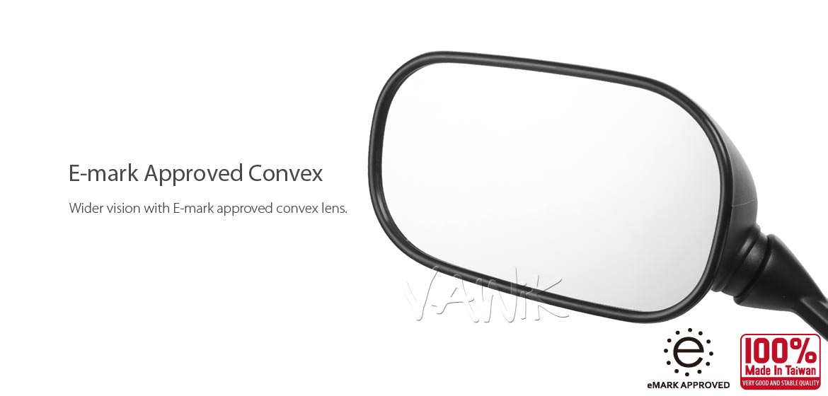VAWiK replace Left Side Black Mirror FY357 E-Mark Convex