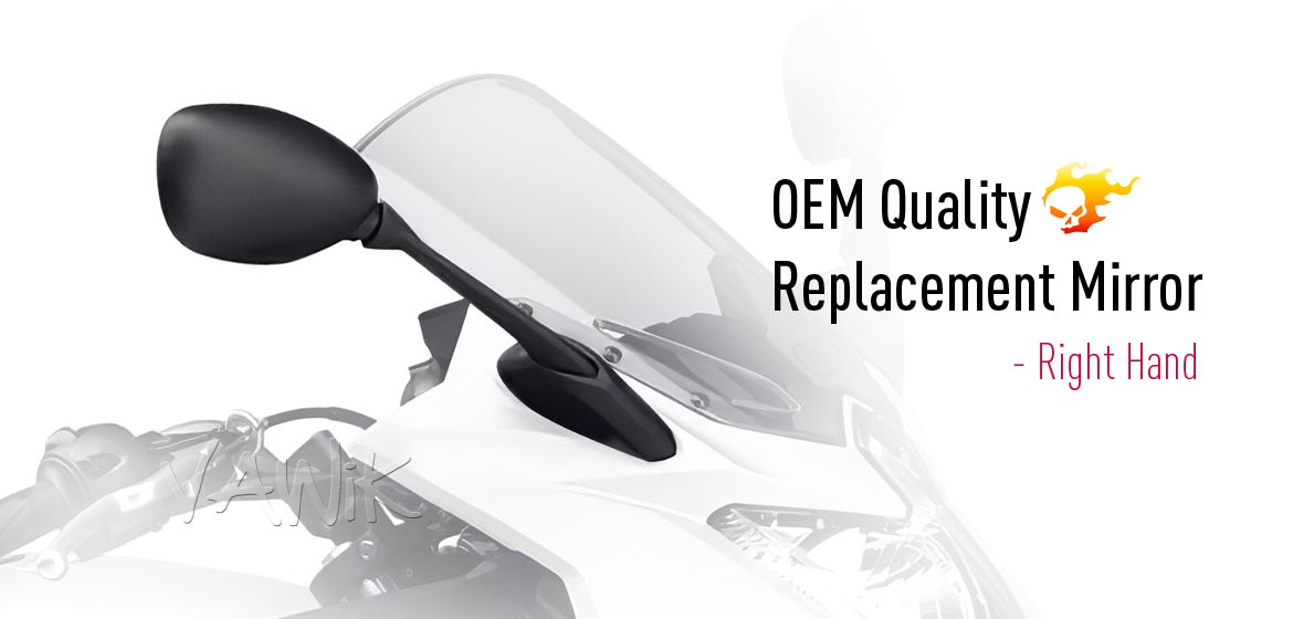 VAWiK replace Right Mirror FY357 Aluminum Stem For Yamaha
