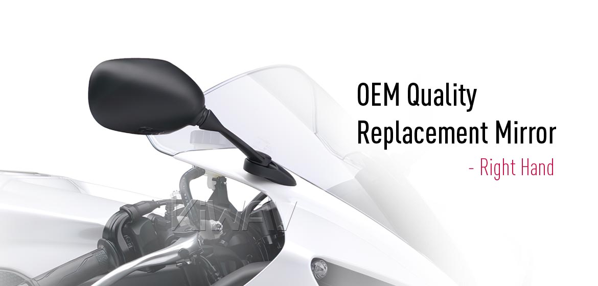 KiWAV OEM replacement mirror FY869 for Yamaha YZF-R1 right hand