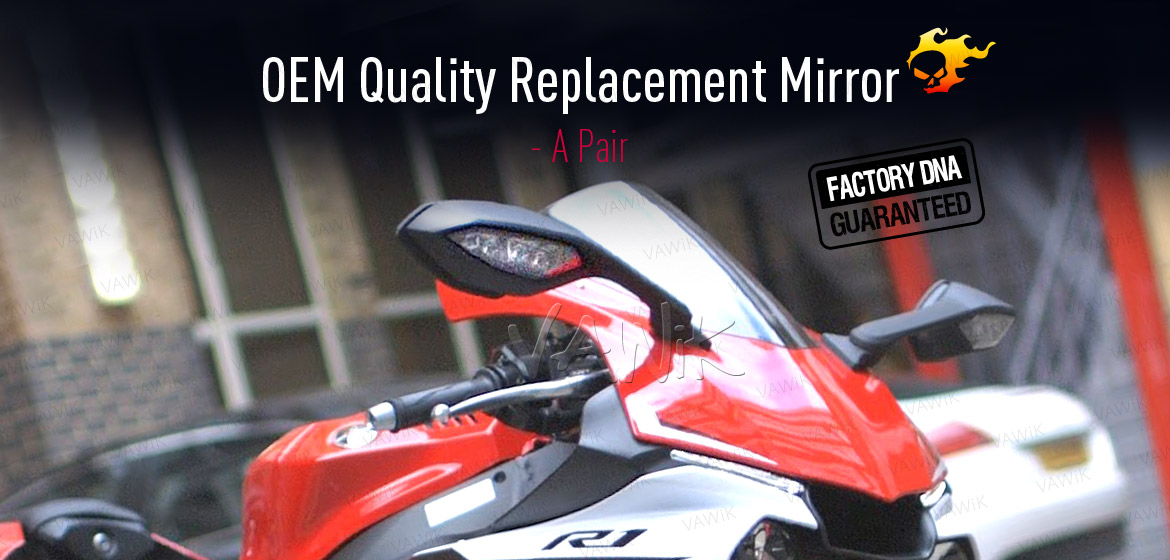 Mirror VAWIK OEM交換LEDミラーブラックフィットYamaha YZF-R1 2015 X PAIR VAWiK OEM replacement LED mirrors black fits Yamaha YZF-R1 2015 x PAI US Duty Paid VAWiK -OE replace LED mirrors black fits Yamaha YZF