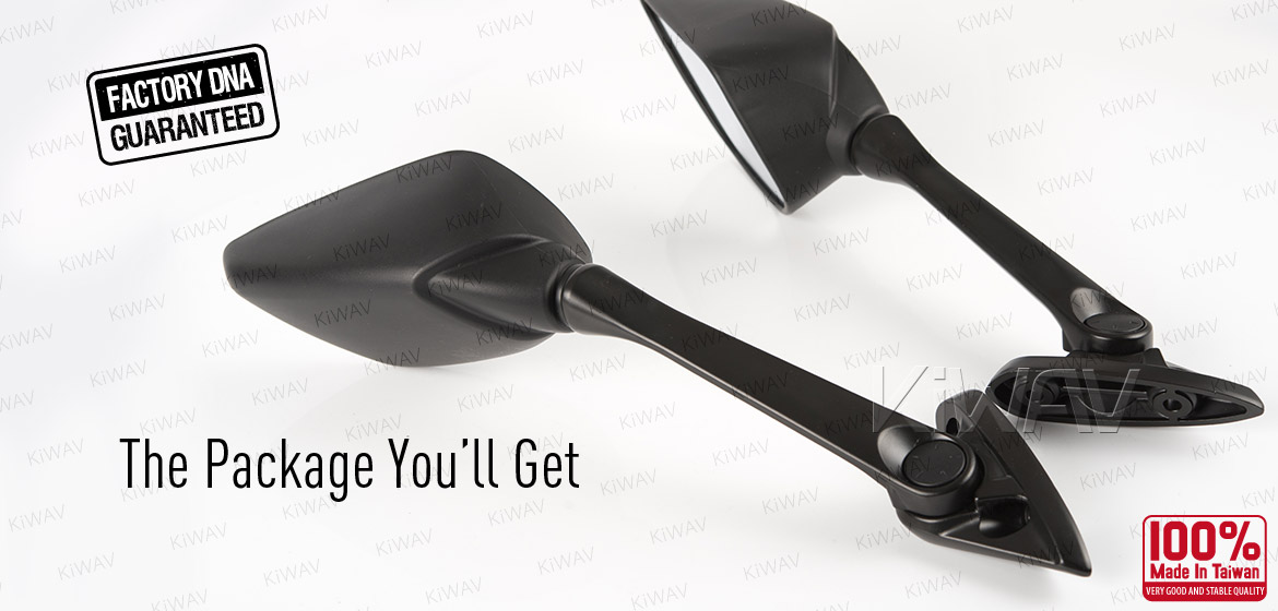 KiWAV OEM quality replacement mirror FY-979 for Yamaha YZF R3 black