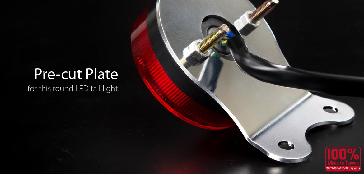 taillight: バイク用LEDテールランプ 3インチ 丸い 汎用 クロムの