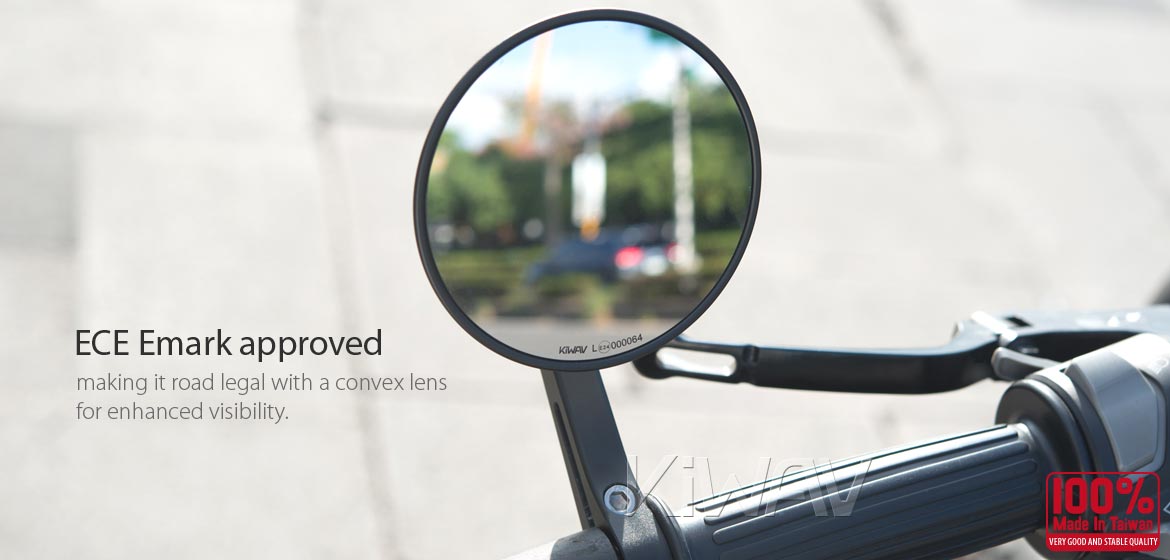 KiWAV motorcycle CNC forge anodized aluminum round bar end mirror Colin for 22/25mm handlebar