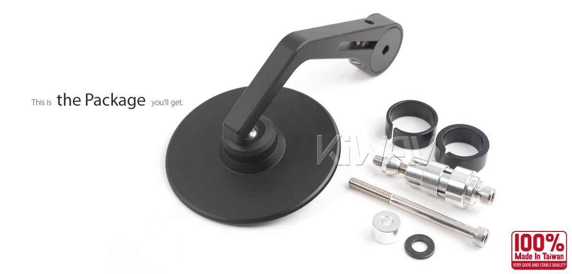 KiWAV motorcycle CNC forge anodized aluminum round bar end mirror Colin compatible for Harley Sportster Dyna Softail XG Street