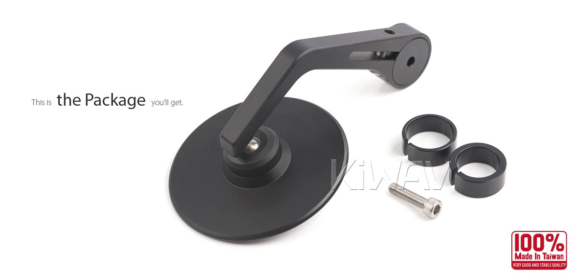 KiWAV motorcycle CNC forge anodized aluminum round bar end mirror Colin compatible for Moto Guzzi
