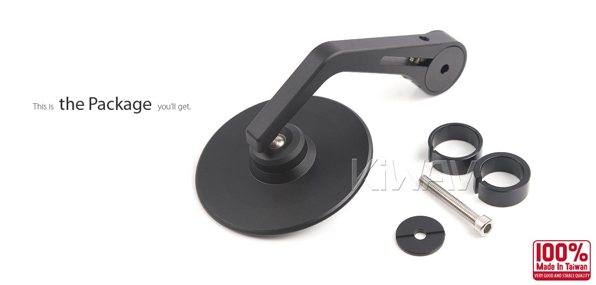 KiWAV motorcycle CNC forge anodized aluminum round bar end mirror Colin compatible for Royal Enfield Interceptor 650