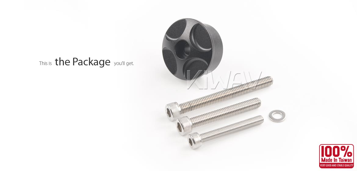 KiWAV Colin bar end mirror adapter compatible for most Triumph air-cooled models, some water-cooled models with an OEM handlebar