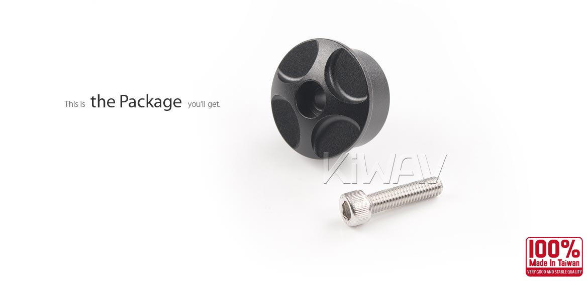 KiWAV Colin bar end mirror adapter compatible for most Moto Guzzi and some Aprillia models with an OEM handlebar
