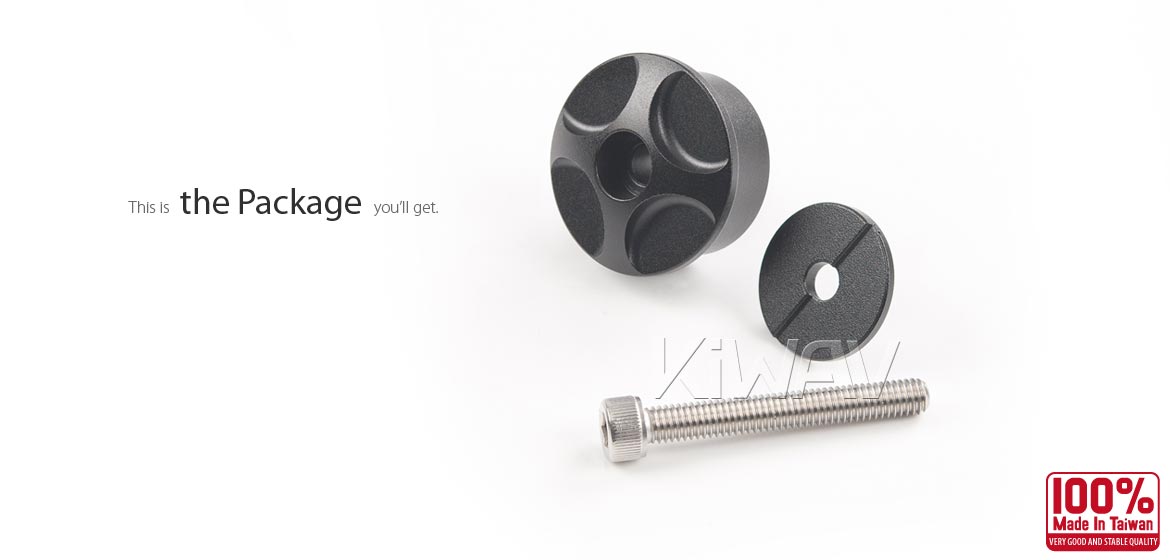 KiWAV Colin bar end mirror adapter compatible for Royal Enfield Interceptor 650 OEM handlebar with insert weight bar