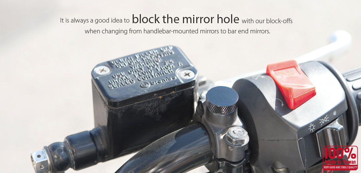 KiWAV motorcycle aluminum mirror hole block-offs black for BMW