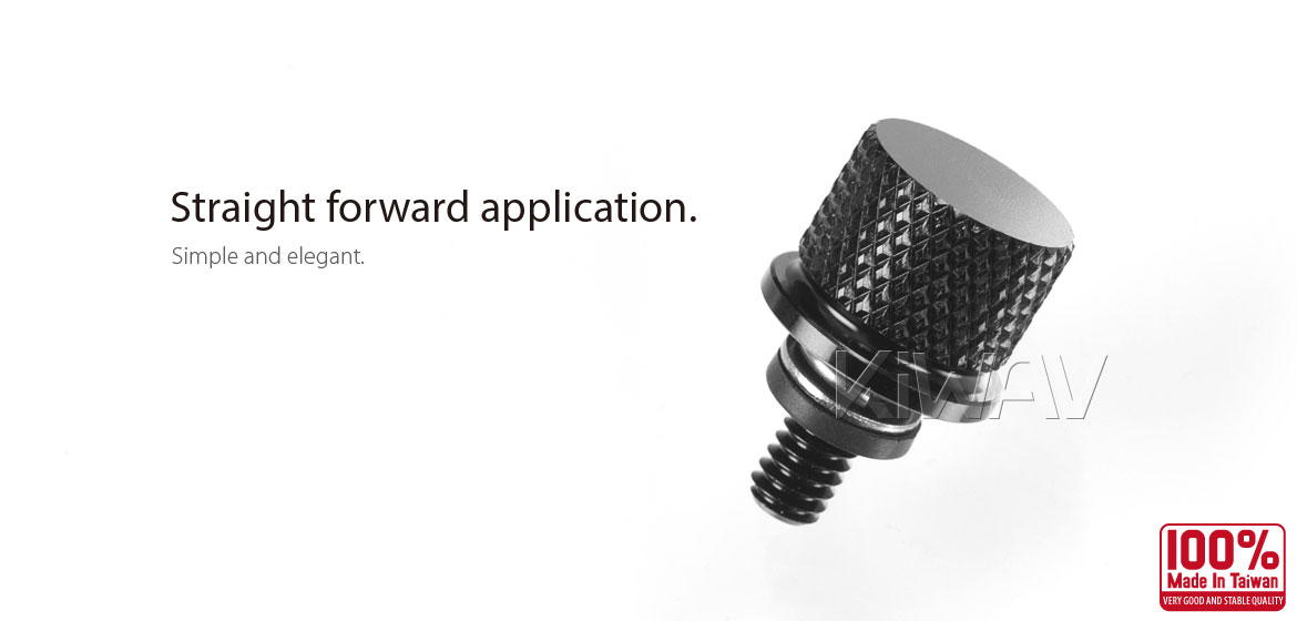 KiWAV SAE 1/4-20 seat bolt knurled knob CNC aluminum compatible with Harley Davidson