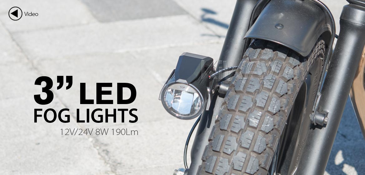 KiWAV motorcycle 12V 24V 3 inches 8W round LED fog light