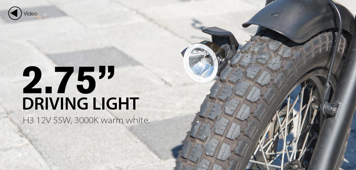 KiWAV motorcycle 2.75 inch 12V 55W round driving light
