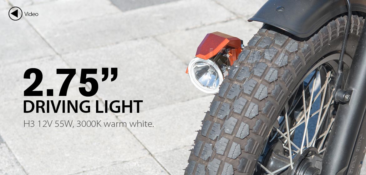 KiWAV motorcycle 2.75 inch 12V 55W round driving light