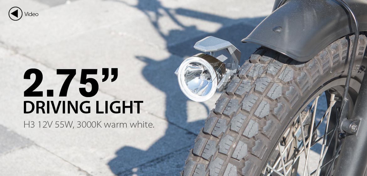 KiWAV motorcycle 2.75 inch 12V 55W round driving light