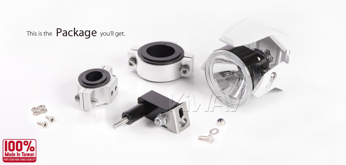 KiWAV motorcycle 2.75 inch 12V 55W round driving light