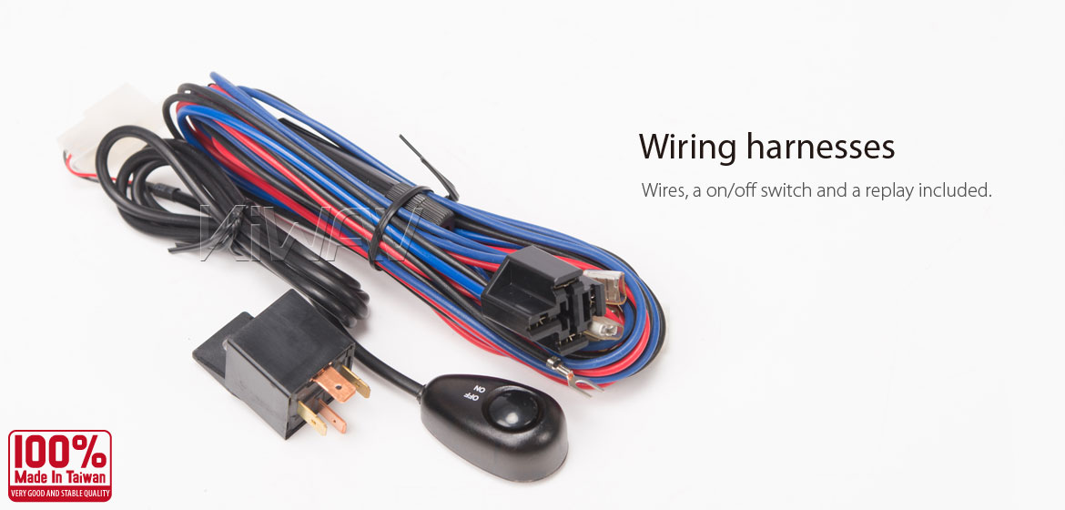 KiWAV motorcycle 2.75 inch 12V 55W round driving light silver with wiring kits