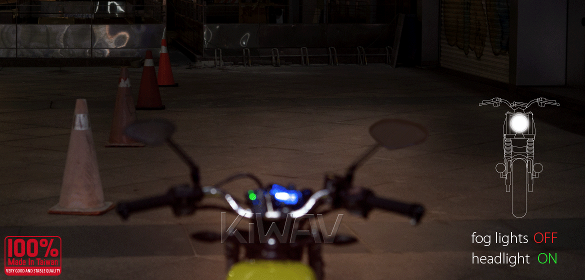KiWAV motorcycle 3.4 inches 12V 55W round fog lights