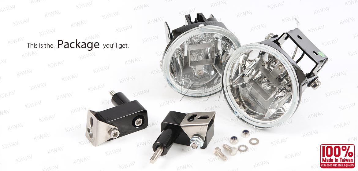 KiWAV motorcycle 3.4 inches 12V 55W round fog lights