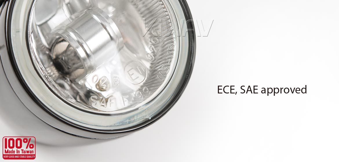 KiWAV motorcycle 2.5 inch 12V 55W round fog lights