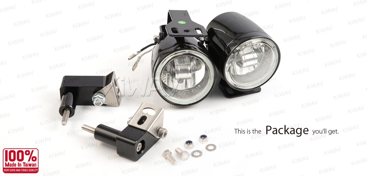 KiWAV motorcycle 2.5 inch 12V 55W round fog lights