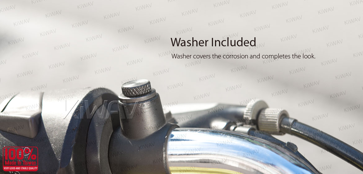 KiWAV motorcycle aluminum mirror hole block-offs black for standard M8 metric thread bike