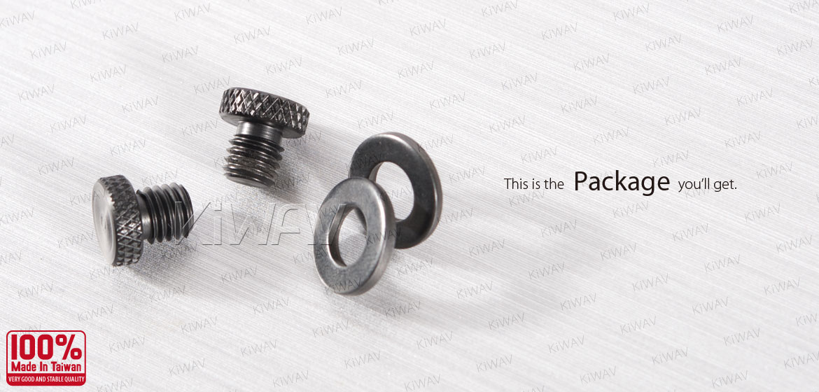 KiWAV motorcycle aluminum mirror hole block-offs black for M8 Yamaha