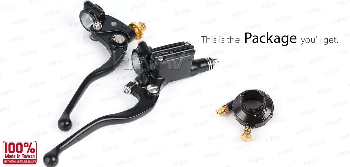 KiWAV Vintage black hand control with throttle clamp for 1 inch handlebar