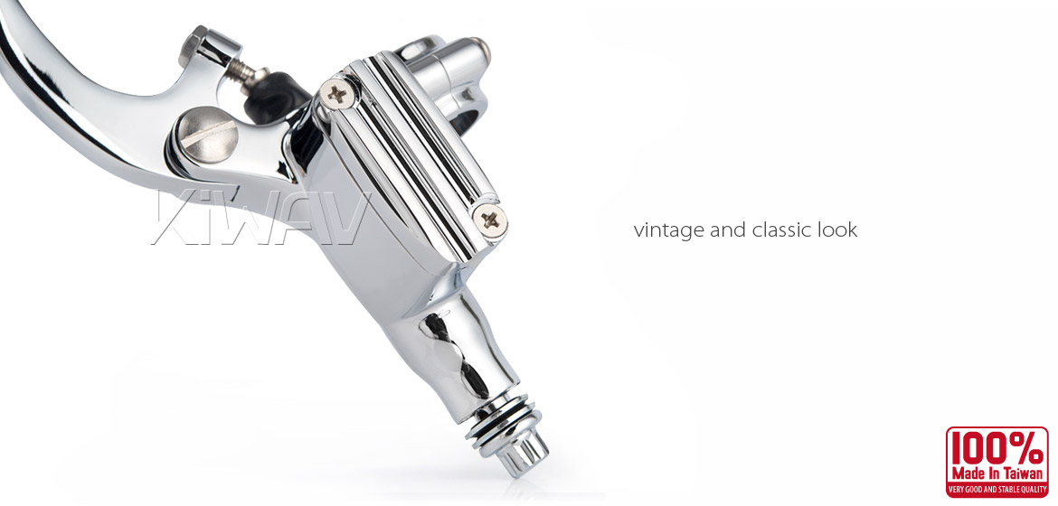 KiWAV Vintage chrome hand control with throttle clamp for 1 inch handlebar