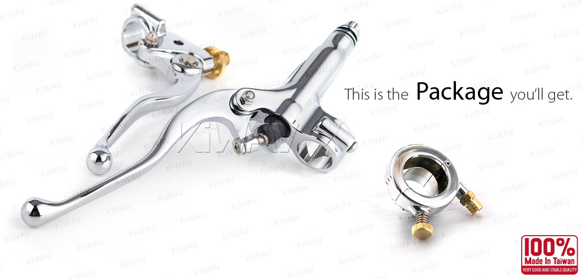 KiWAV Vintage chrome hand control with throttle clamp for 1 inch handlebar