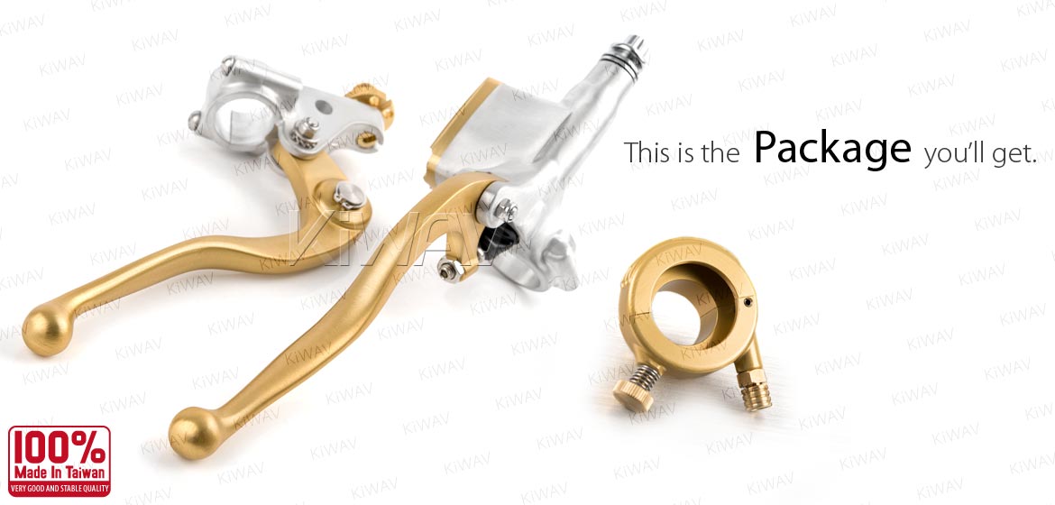 KiWAV Vintage silver-gold hand control with throttle clamp for 1 inch handlebar