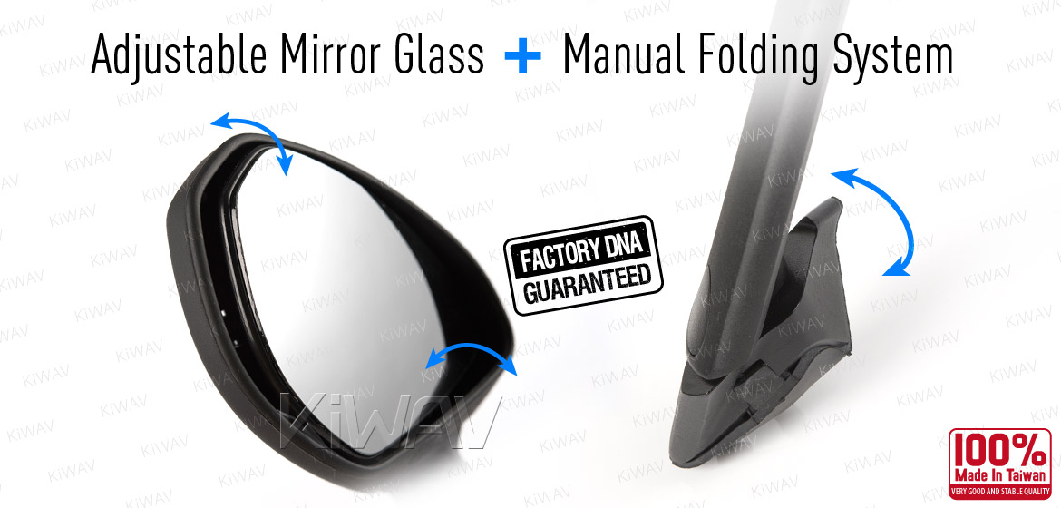 KiWAV OEM quality replacement mirror FD-939 for Ducati Panigale 1199 black with LED turn signal
