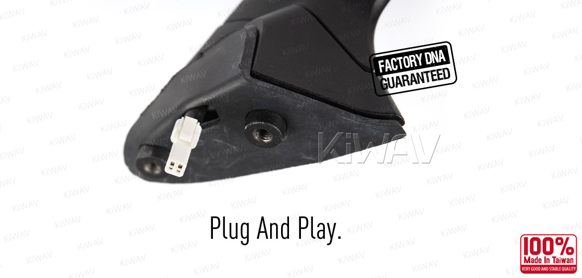 KiWAV OEM quality replacement mirror FD-939 for Ducati Panigale 1199 black with LED turn signal