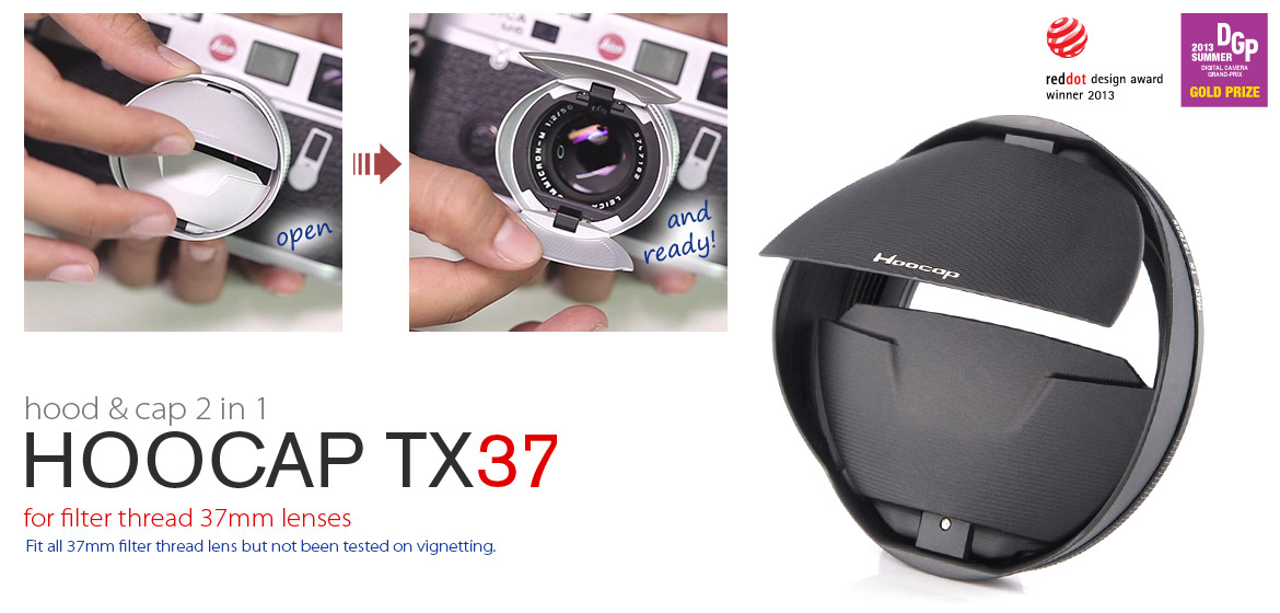 KiWAV Hoocap DSLR Lens Cap and Hood 2 in 1 TX37