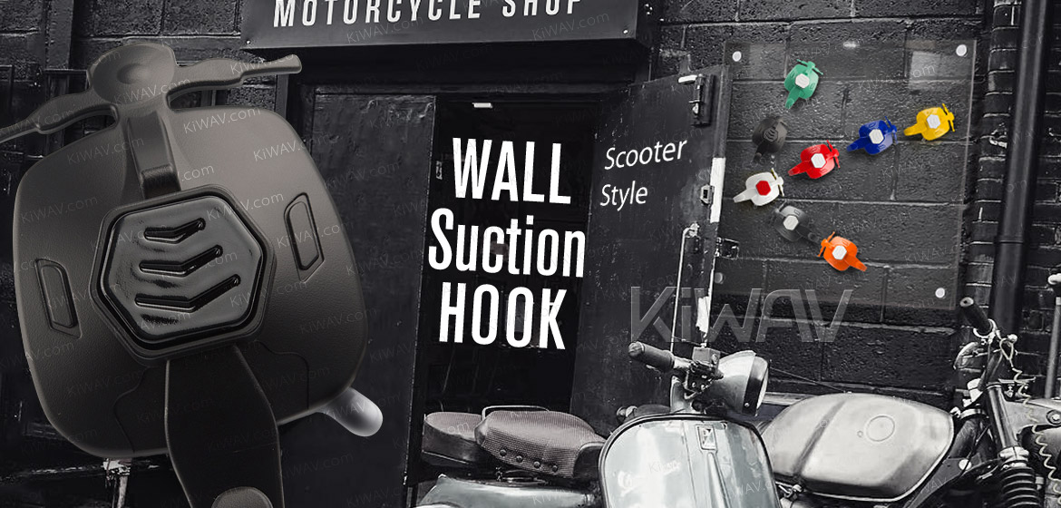 KiWAV Scooter Vespa style suction cup hook black