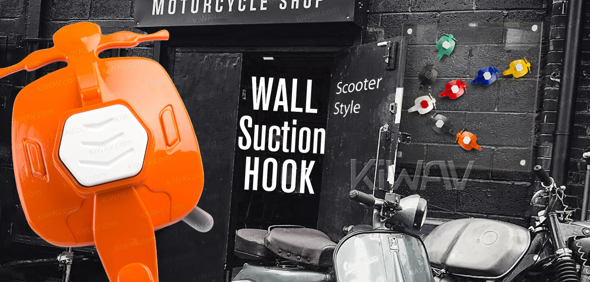 KiWAV Scooter Vespa style suction cup hook orange