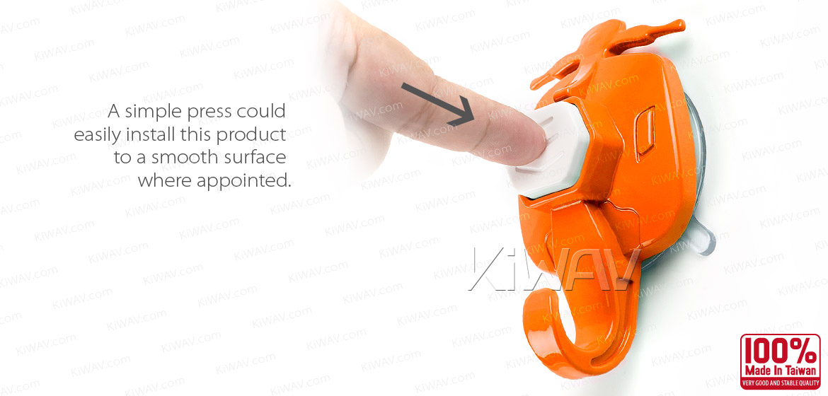 KiWAV Scooter Vespa style suction cup hook orange
