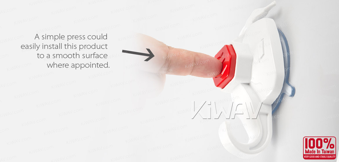 KiWAV Scooter Vespa style suction cup hook white