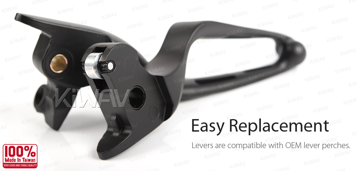 KiWAV hydraulic brake clutch hand control levers slotted cut 3 black harley davidson '14-'16 Touring models