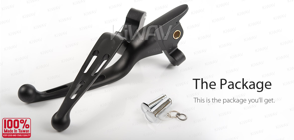 KiWAV hydraulic brake clutch hand control levers slotted cut 3 black harley davidson '14-'16 Touring models