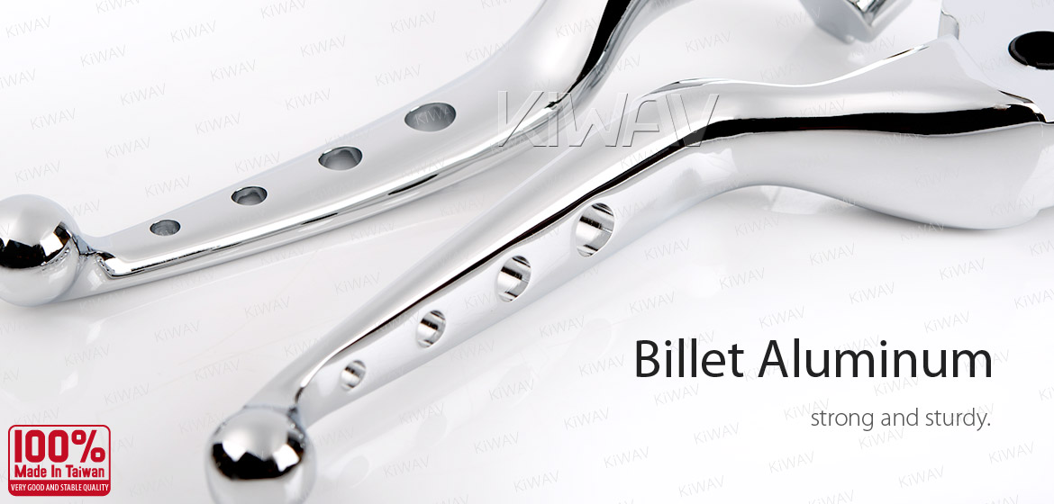 KiWAV hydraulic brake clutch hand control levers edgecut cut 4 chrome harley davidson '14-'16 Touring models