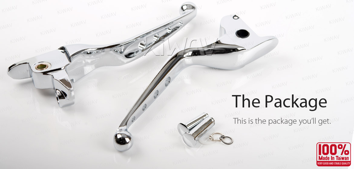 KiWAV hydraulic brake clutch hand control levers edgecut cut 4 chrome harley davidson '14-'16 Touring models