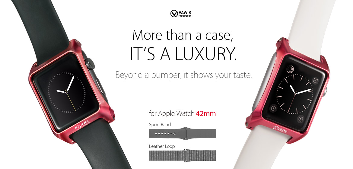 VAWiK CNC aluminum 42mm Apple Watch master bumper case red