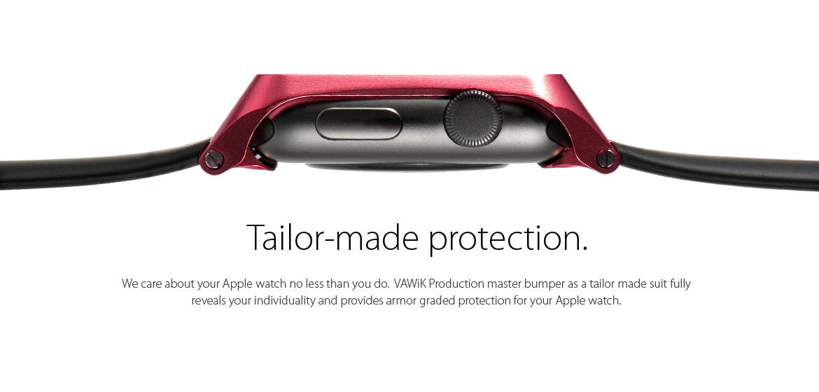 VAWiK CNC aluminum 42mm Apple Watch master bumper case red