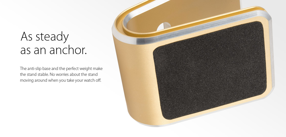 VAWiK CNC aluminum Apple Watch master charger stand gold