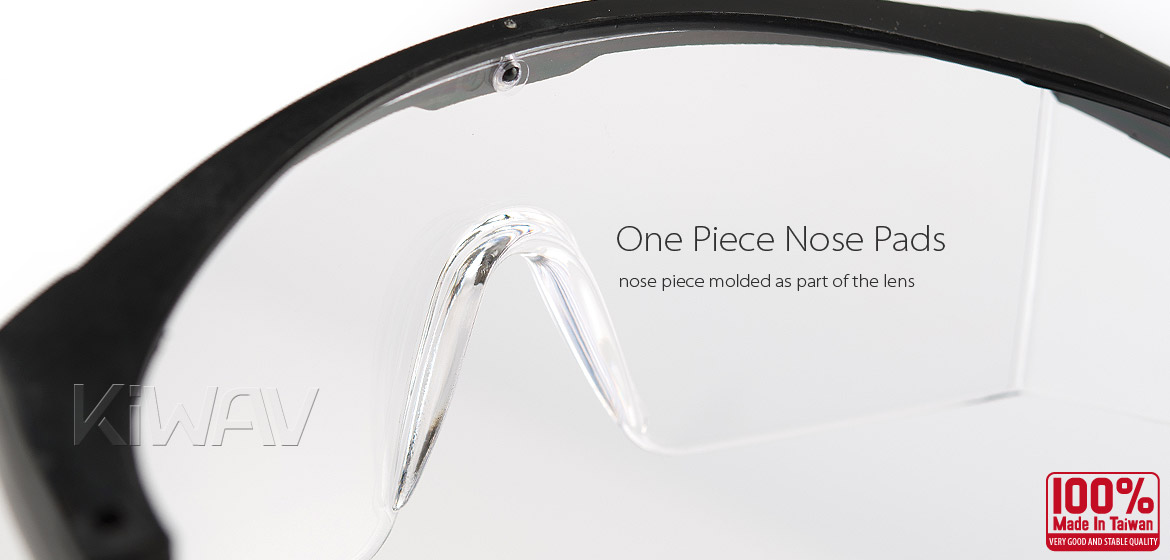 KiWAV Contemporary safety glasses VA200 black frame clear lens